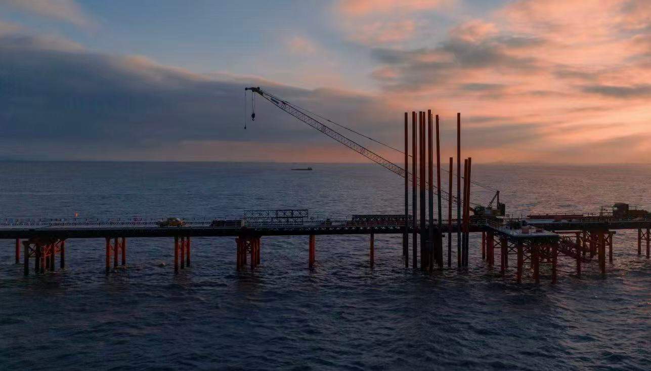 临海上盘头门港跨海大桥的朝霞/日出日落/情绪治愈/工业(图3)