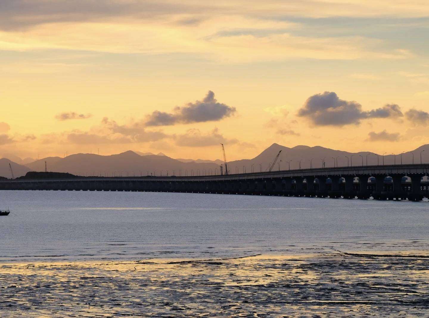 临海上盘头门港跨海大桥的朝霞/日出日落/情绪治愈/工业(图6)