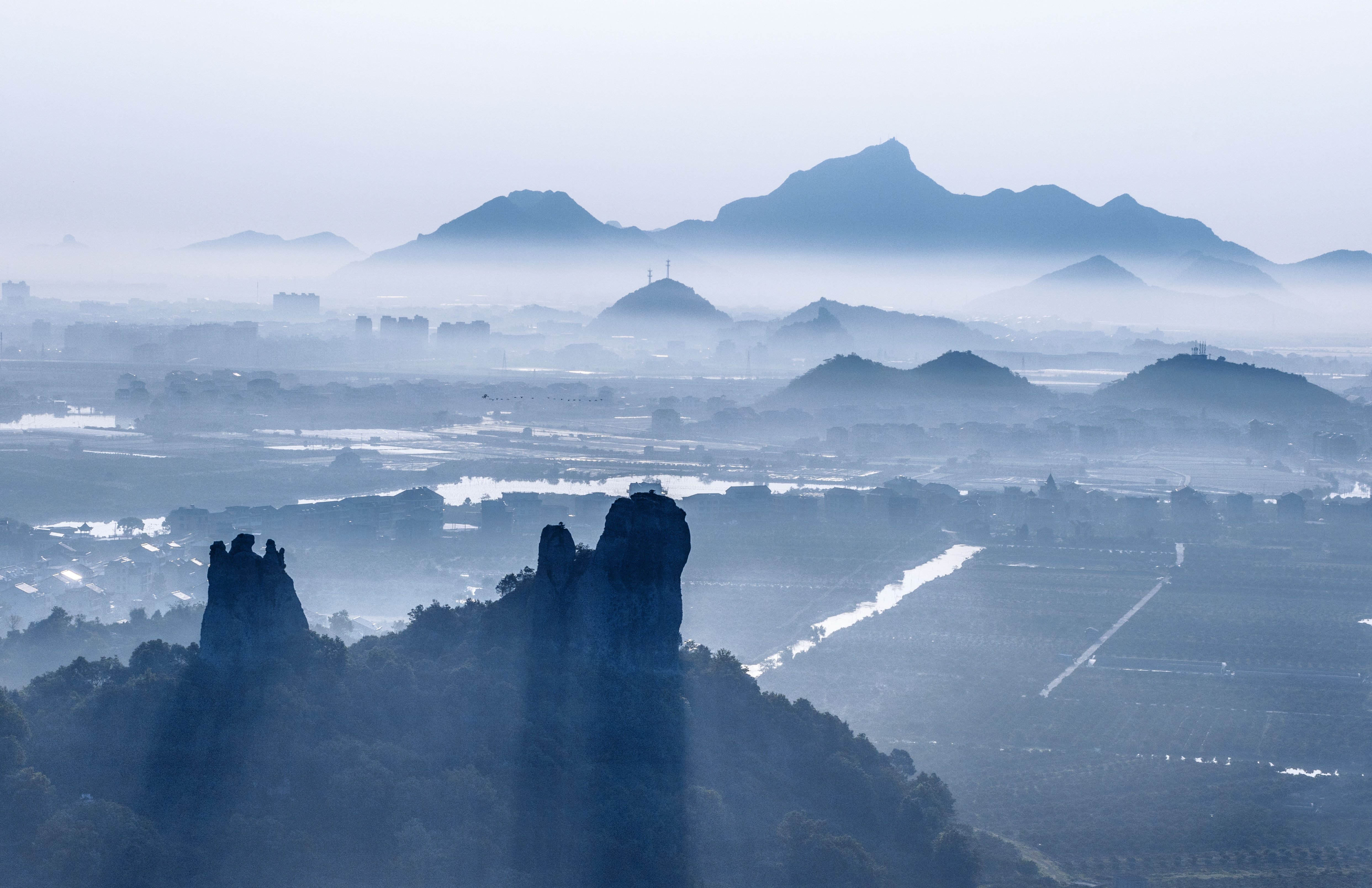 临海桃渚石柱灵峰（农田、低山、村庄、日出日落、情绪）(图7)