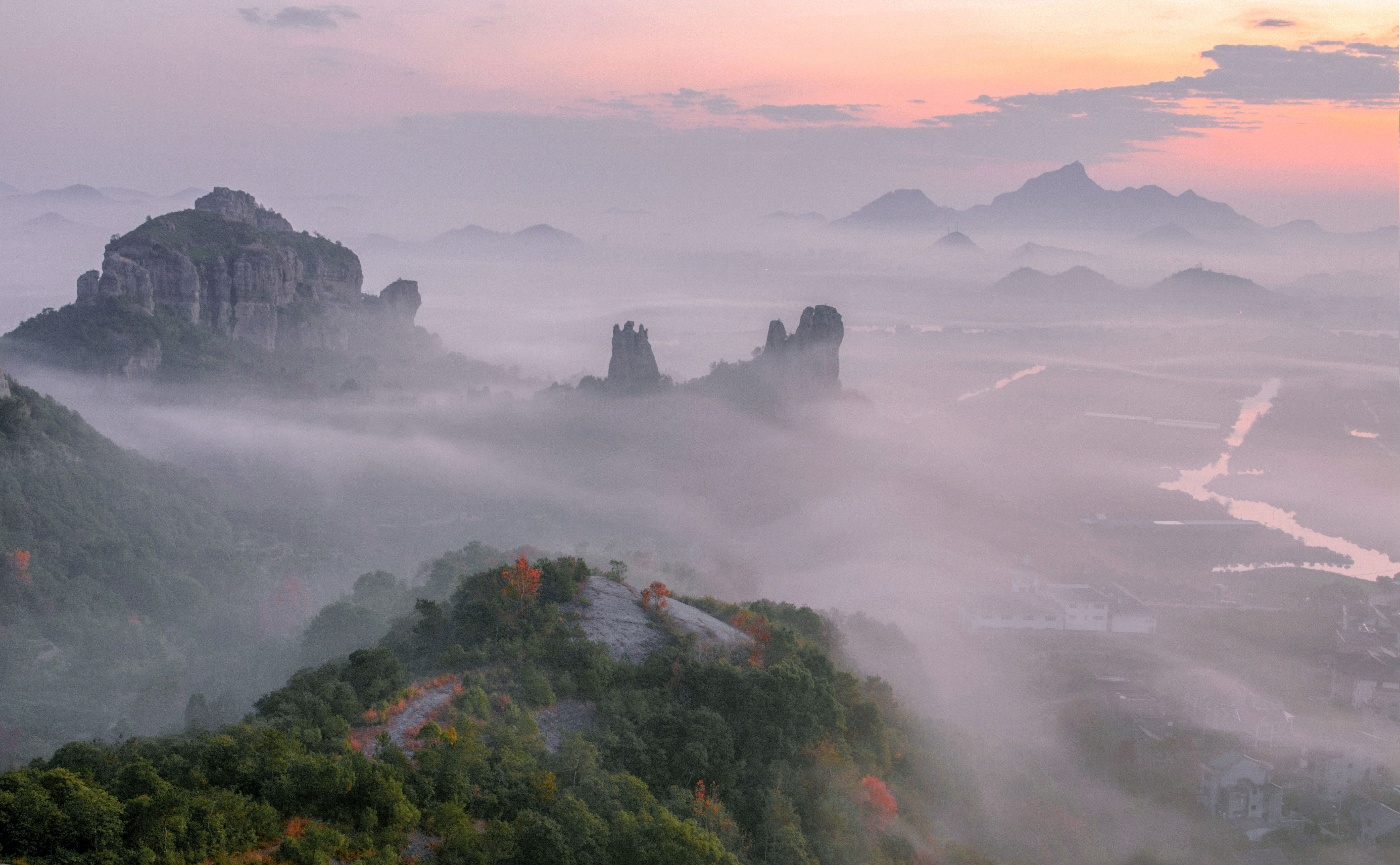 临海桃渚石柱灵峰（农田、低山、村庄、日出日落、情绪）(图10)