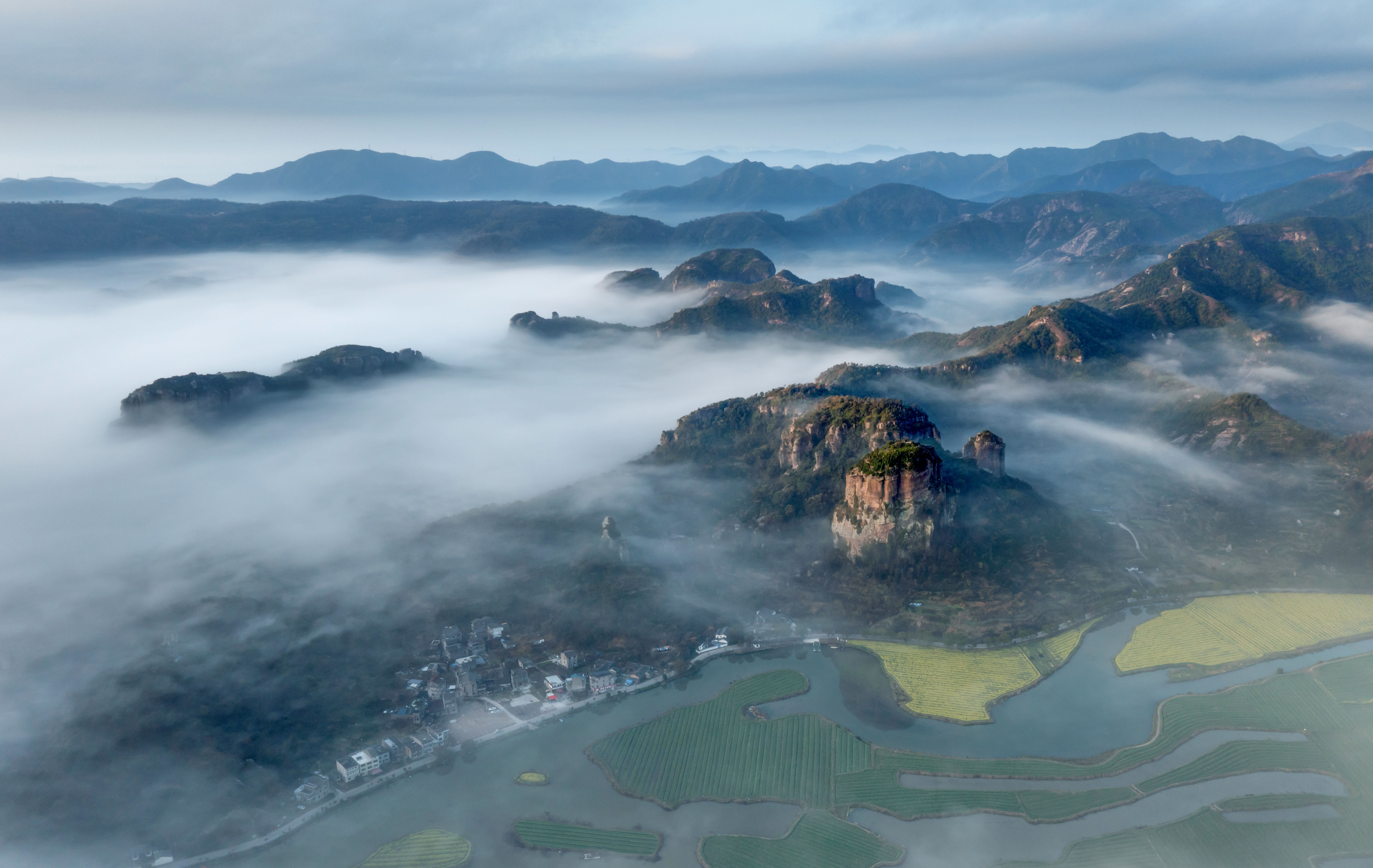 临海桃渚石柱灵峰（农田、低山、村庄、日出日落、情绪）(图15)