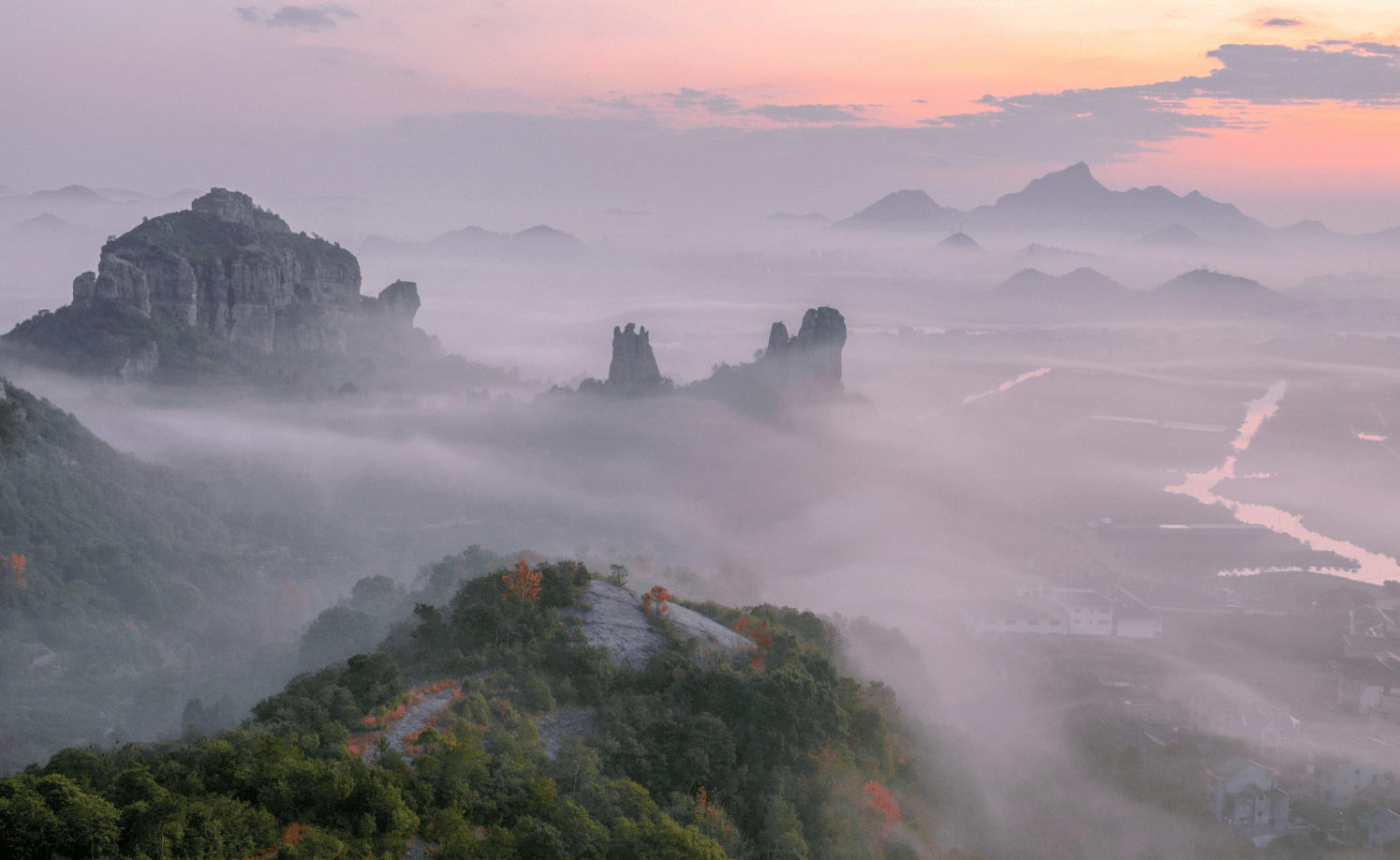 临海桃渚石柱灵峰（农田、低山、村庄、日出日落、情绪）(图24)