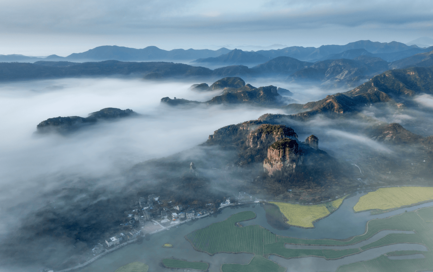 临海桃渚石柱灵峰（农田、低山、村庄、日出日落、情绪）(图28)